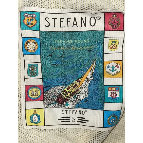 Stefano Mens Track Jacket Size Large Yellow Blue Vintage 80s 90s Windbreaker - Picture 6 of 10